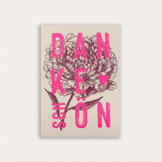 Risograph Postkarte A6 - Dankeschön