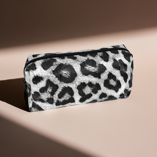 Etui Leopard Silber & Schwarz